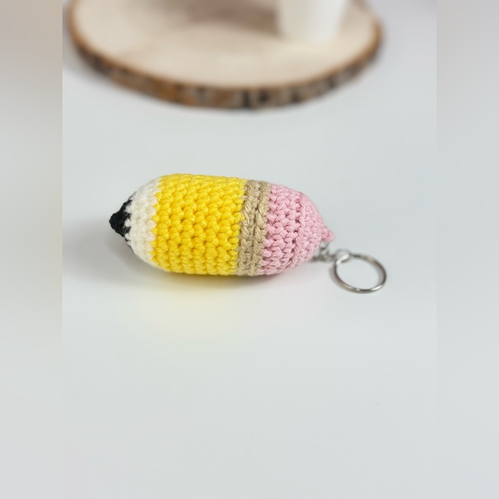 Handcrafted Pencil Teacher's appreciation Keychain Handmade Crochet